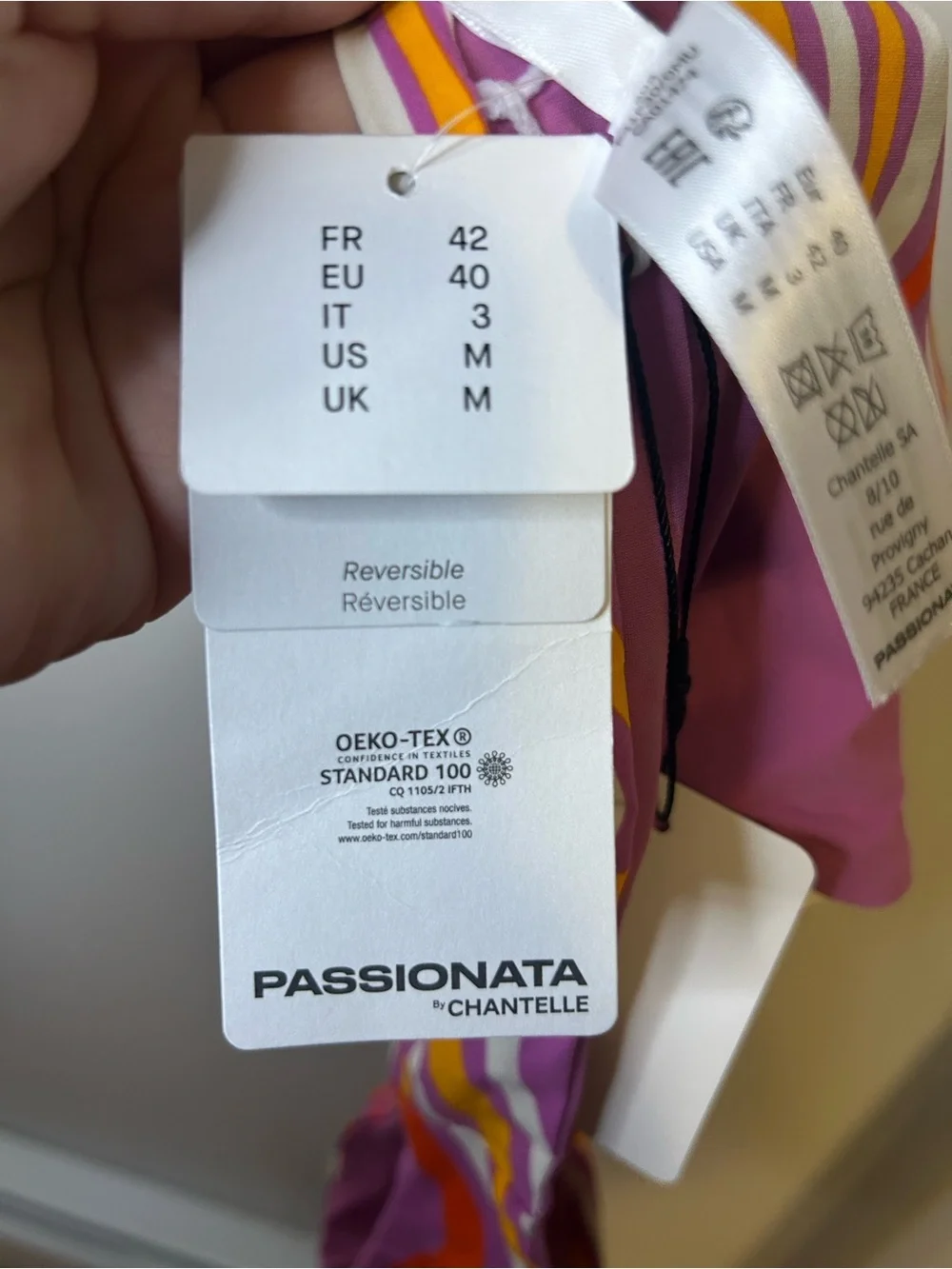 NWT Passionata by Chantelle Reversible Bikini Bottoms Lilac Wave M FR 42